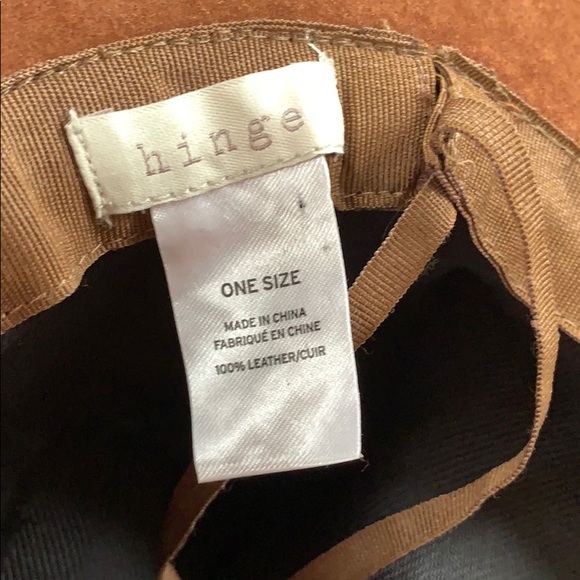 HINGE 100% BROWN LEATHER HAT - Picture 7 of 7